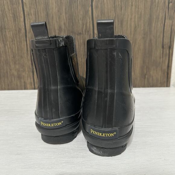 Pendleton Chelsea Sherpa Lined Ankle Rain Boot Black Women Size 9 Tribal Boho - Picture 7 of 12